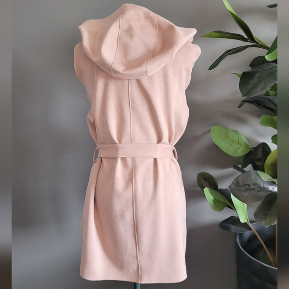 Zara Pink Hooded Belted Coat - Picture 4 of 6